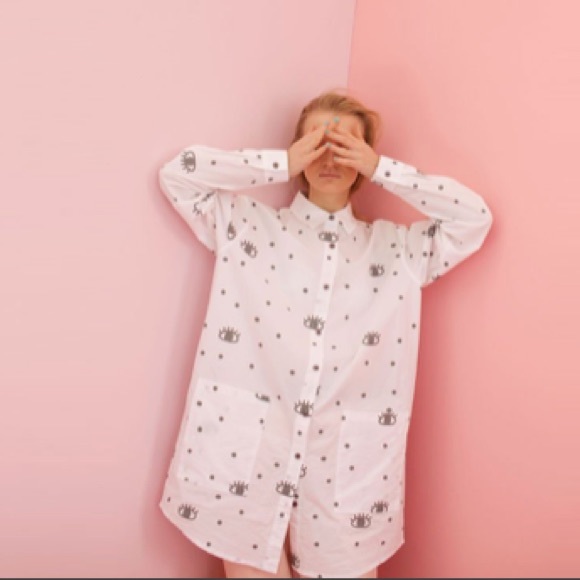 Lazy Oaf Button Down Eyelash Eye Shirt - Picture 4 of 8